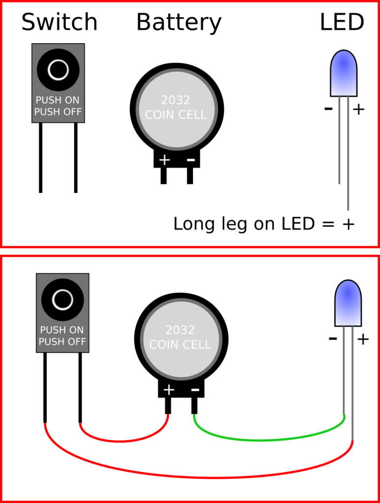 How to connect a basic battery-operated LED lamp.